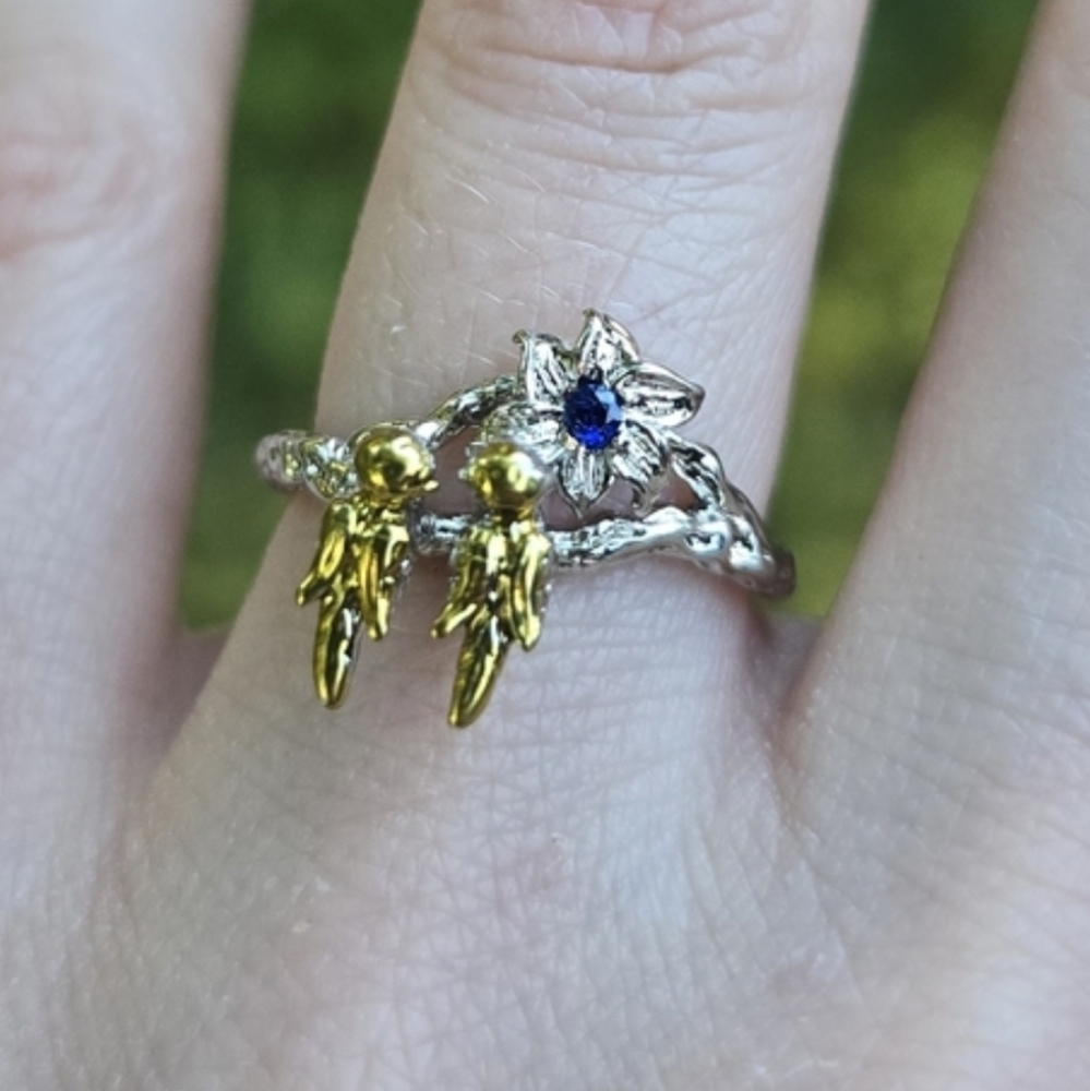 🐦 Lovebirds Blossom Open Ring